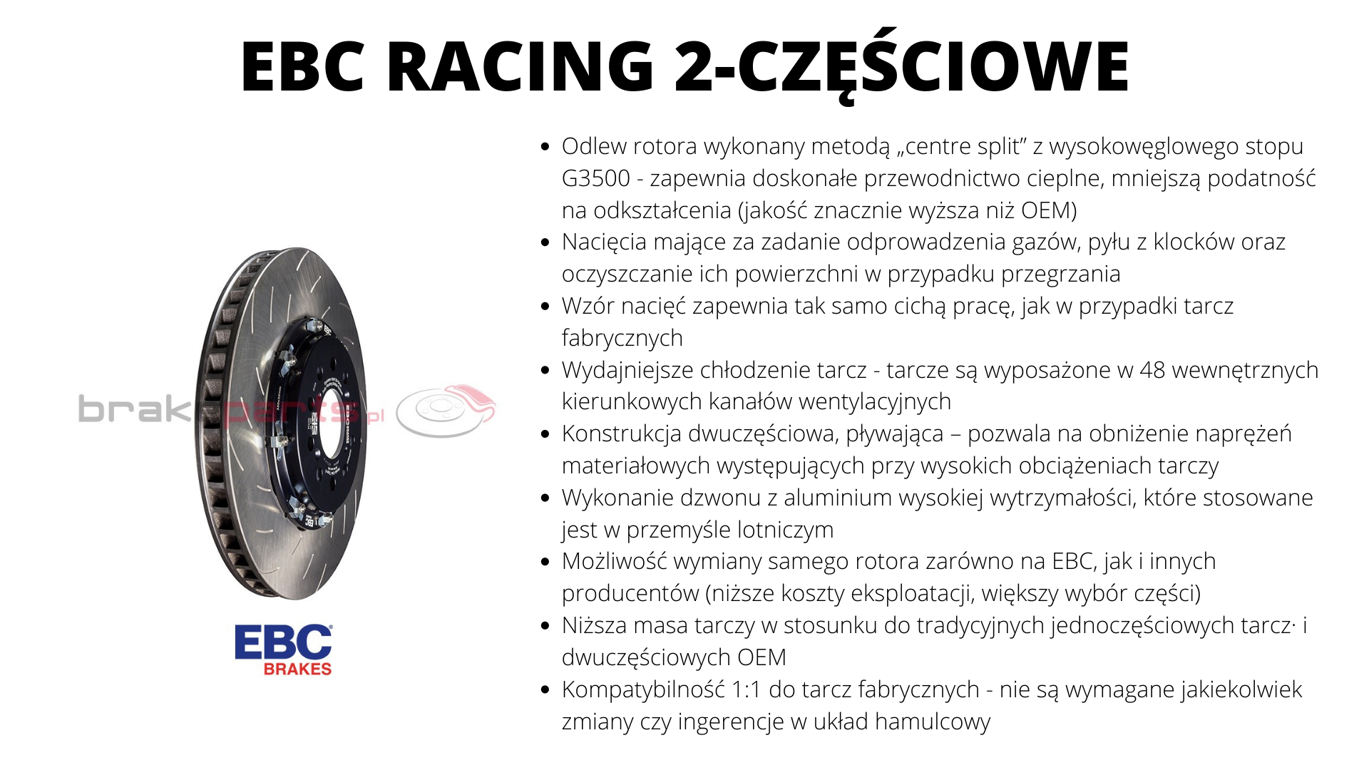 tarcze hamulcowe EBC racing dwuczęściowe pływające BMW M2 M3 M4